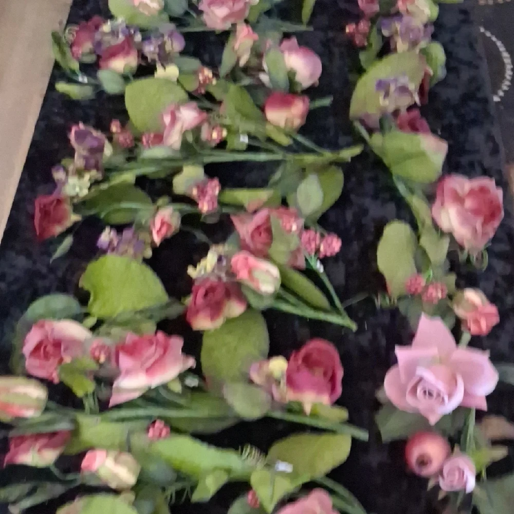 Lot of 12 Pink Rose Floral Garland Strands Faux Flower Wedding Decor 13.5